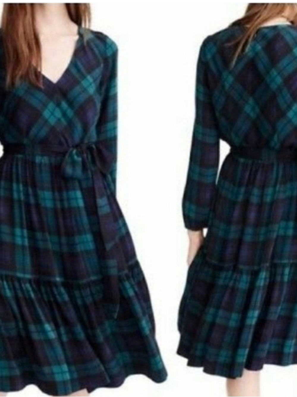 J. Crew Drapey Blackwatch Tartan plaid dress H3169 - Picture 2 of 12